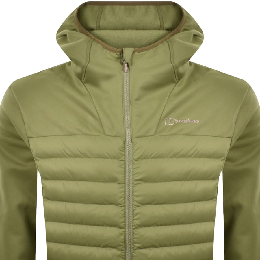 Image number 2 for Berghaus Vaskye Hooded Hybrid Jacket Green