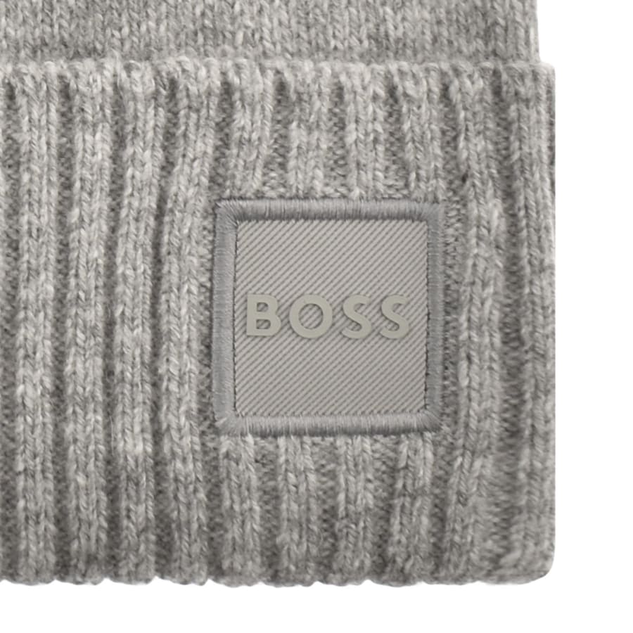 Image number 3 for BOSS Akaio Wool Blend Beanie Grey