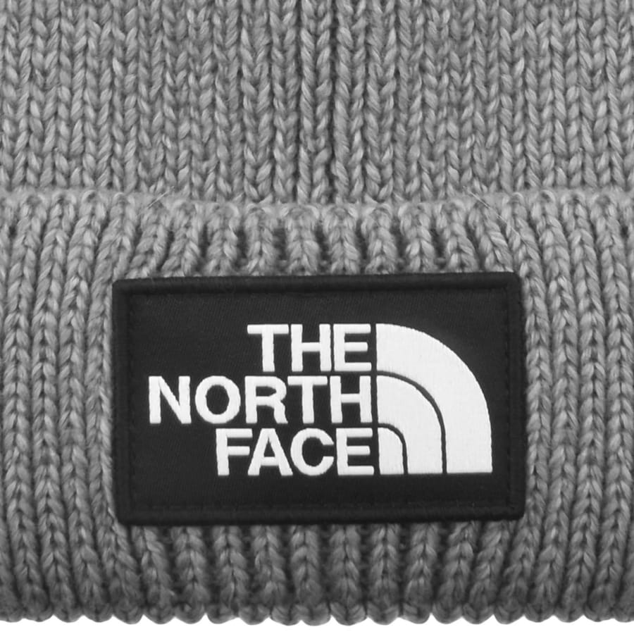 Image number 3 for The North Face Logo Beanie Hat Grey