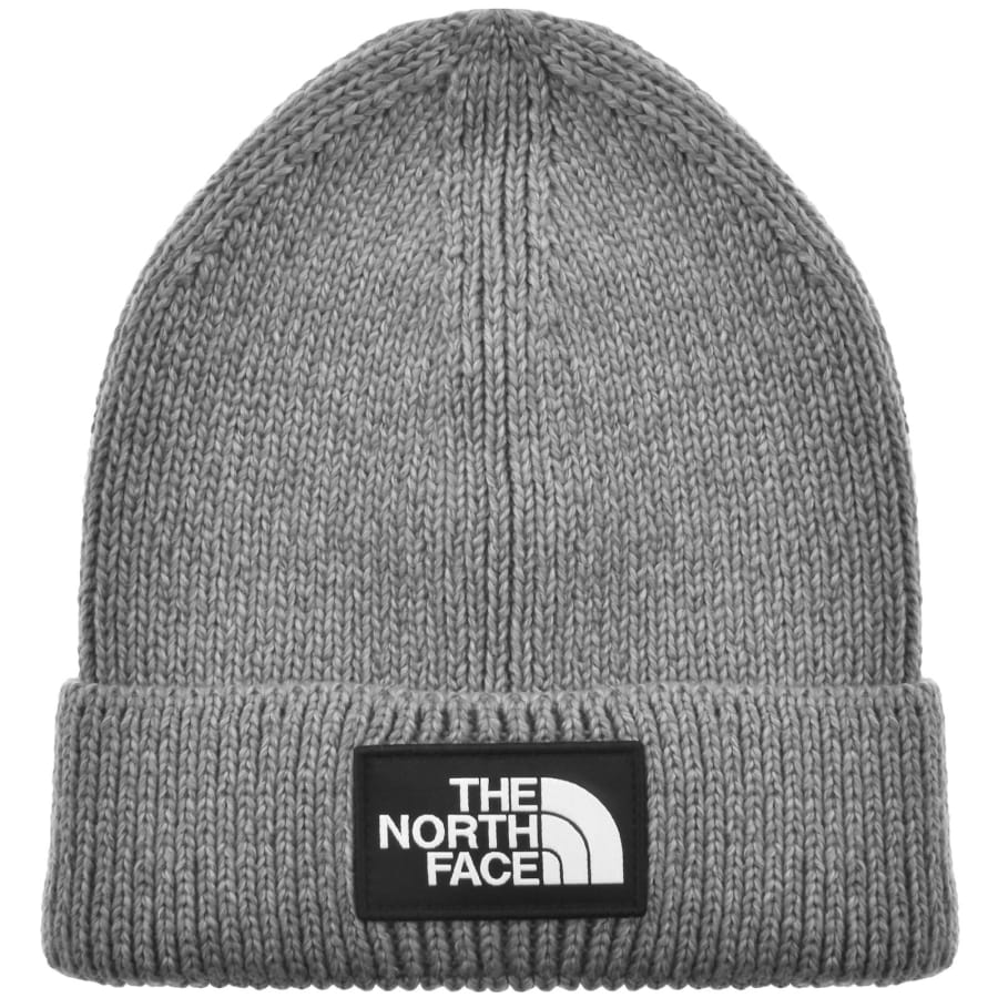 Image number 1 for The North Face Logo Beanie Hat Grey