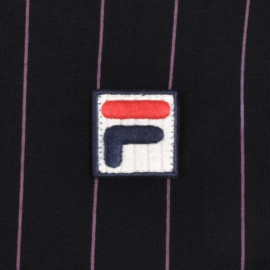 Image number 3 for Fila Classic Vintage Stripe Polo T Shirt Black