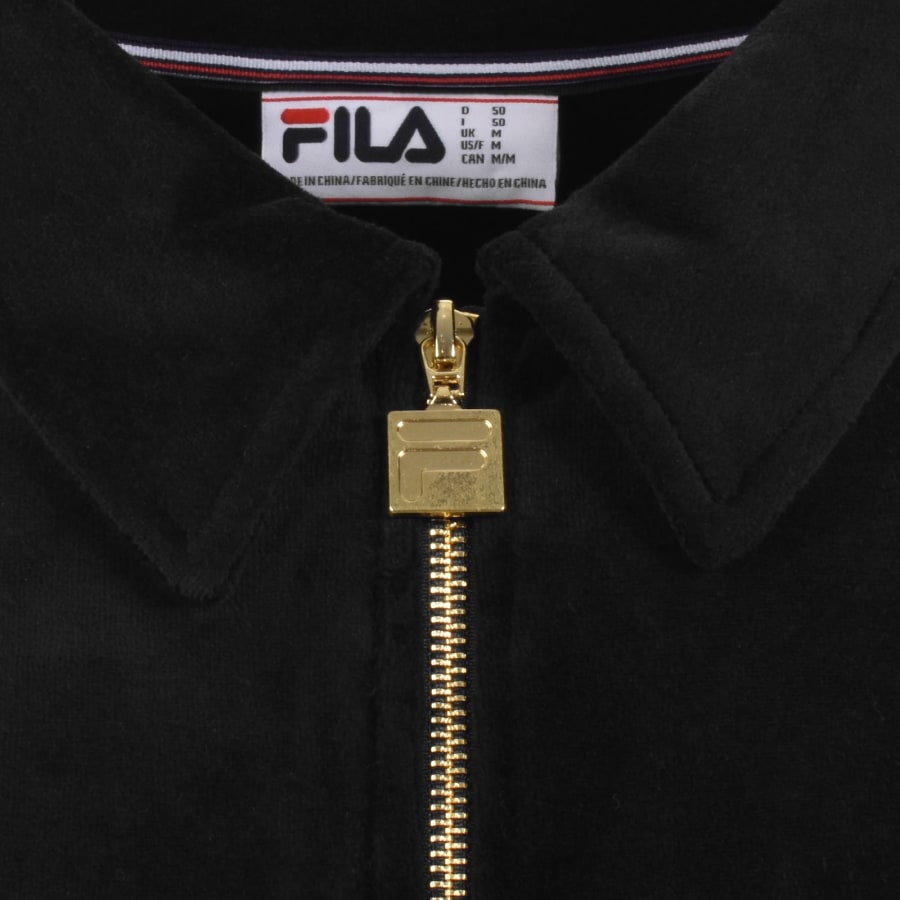 Image number 4 for Fila Malakai Velour Track Top Black