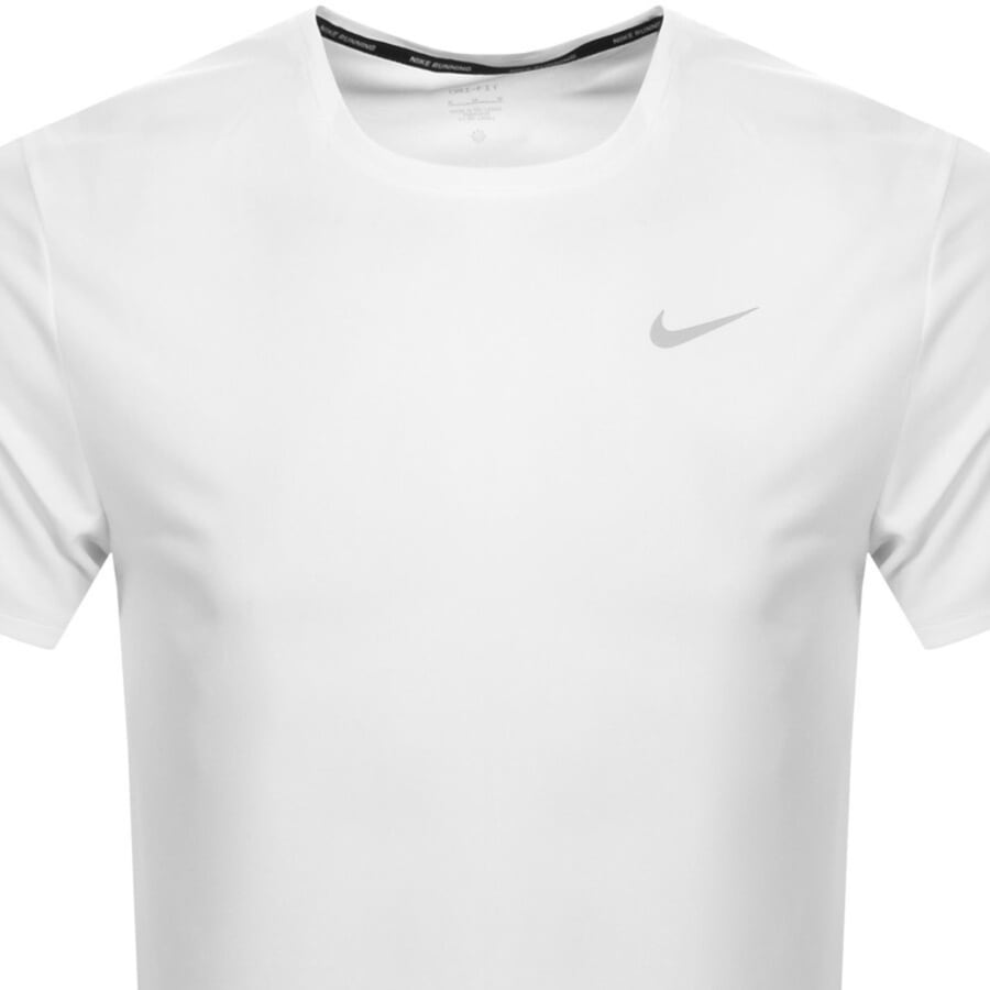 Image number 2 for Nike Running Dri Fit Miler T Shirt White