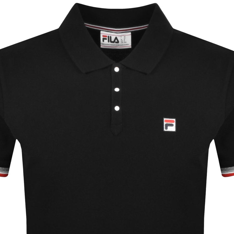 Image number 2 for Fila Zev Cuff Detail Polo T Shirt Black