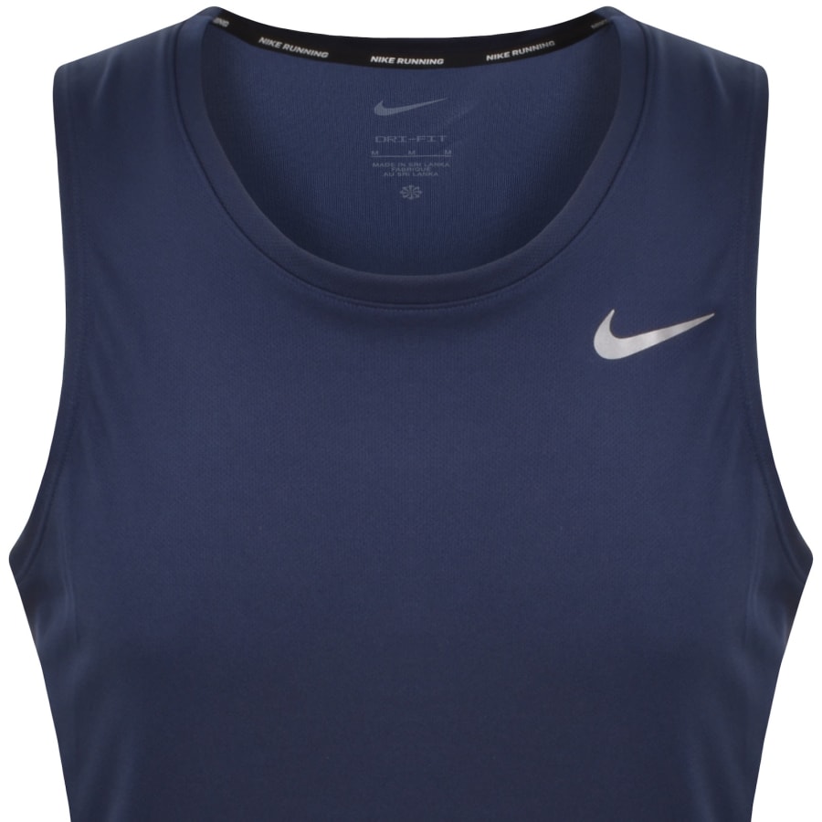 Image number 2 for Nike Running Dri Fit Miler Vest Navy