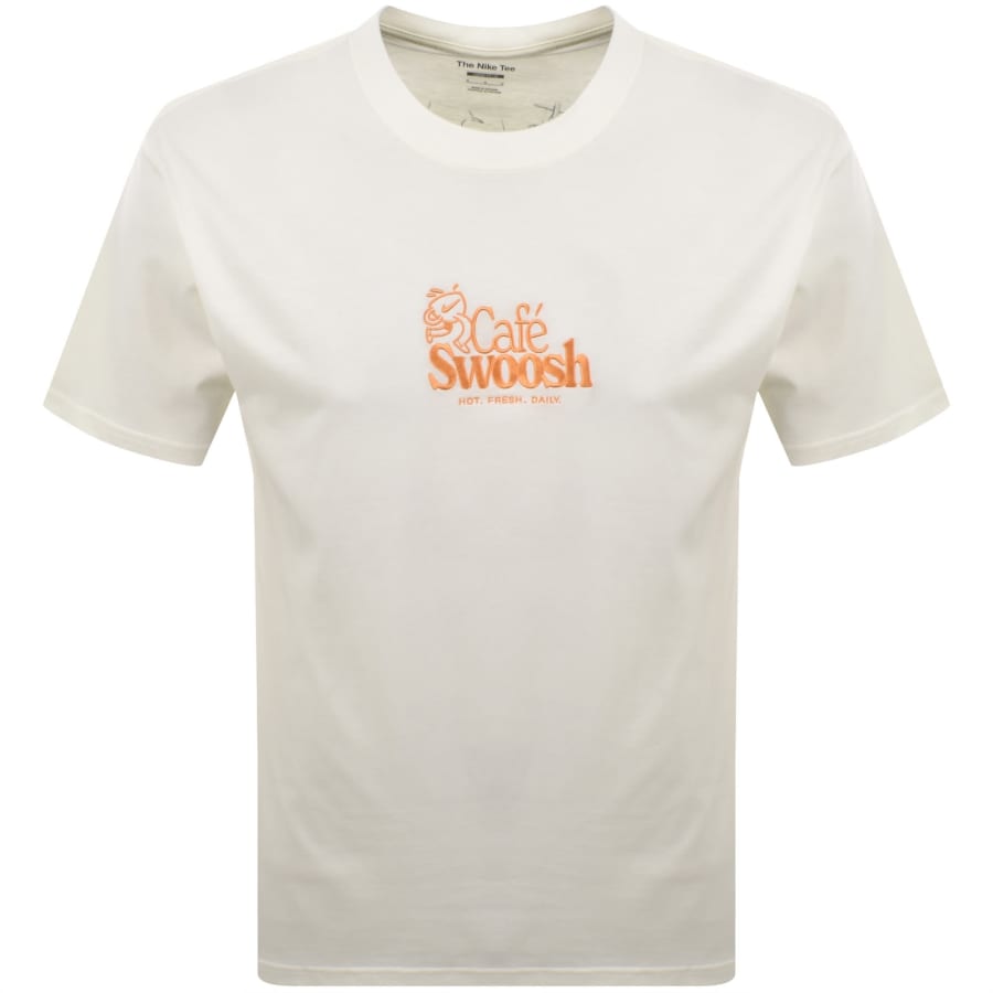 Image number 2 for Nike Cafe Swoosh T Shirt Cream