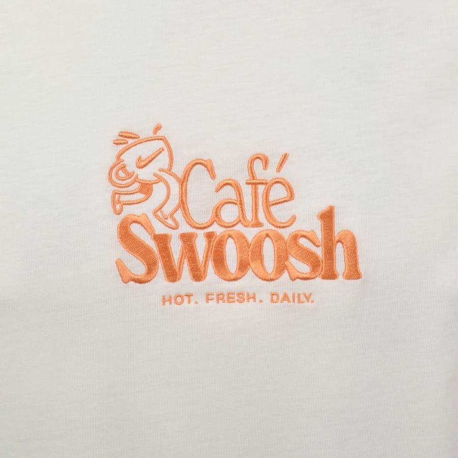 Image number 4 for Nike Cafe Swoosh T Shirt Cream