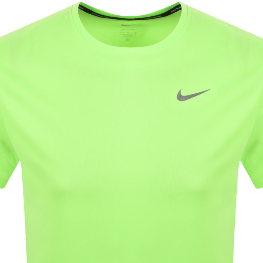 Image number 2 for Nike Running Dri Fit Miler T Shirt Green