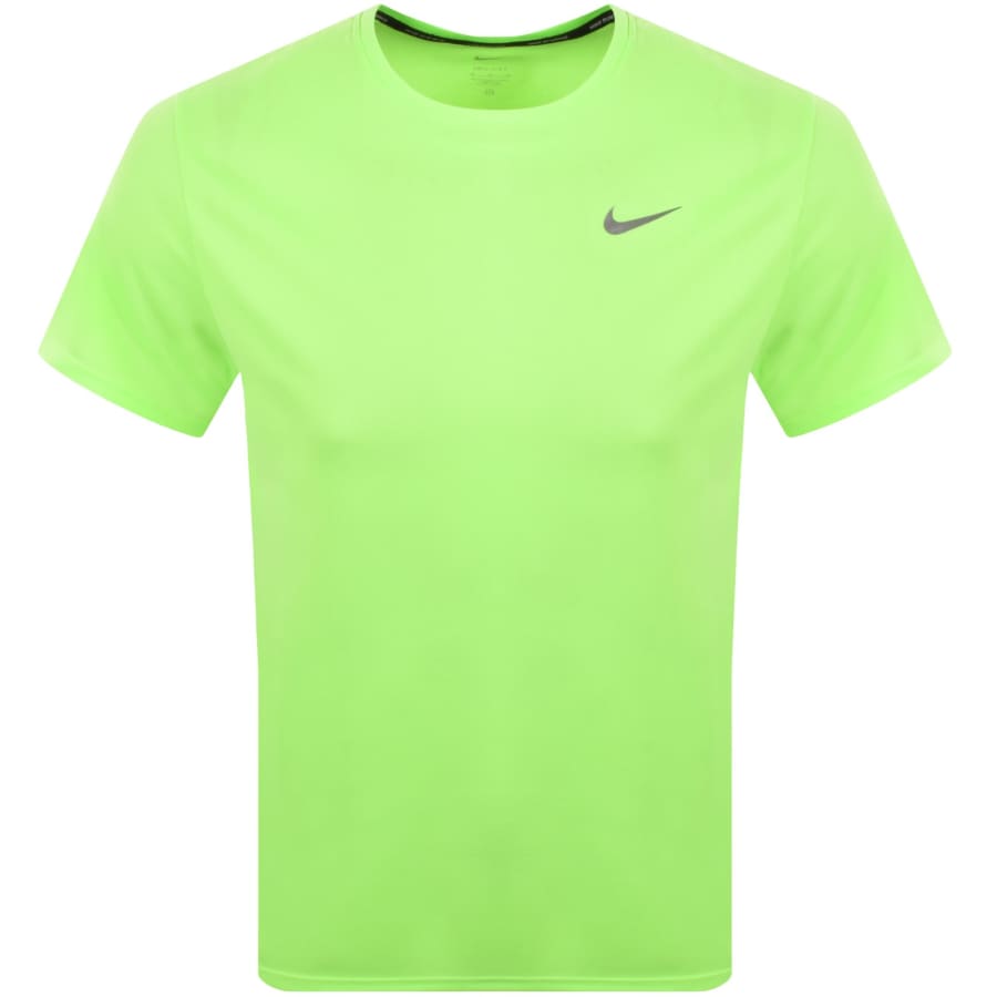 Image number 1 for Nike Running Dri Fit Miler T Shirt Green