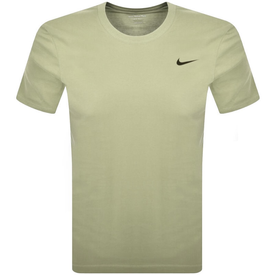 Image number 1 for Nike Training Dri Fit Logo T Shirt Khaki