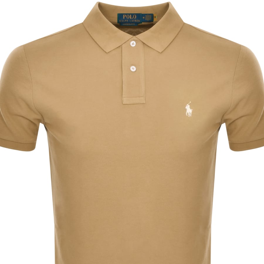 Image number 2 for Ralph Lauren Custom Slim Polo T Shirt Brown