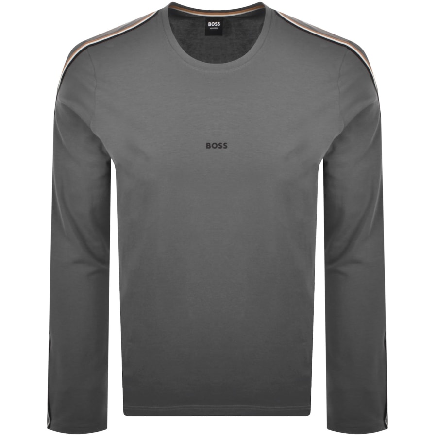 Image number 1 for BOSS Unique Long Sleeve T Shirt Grey