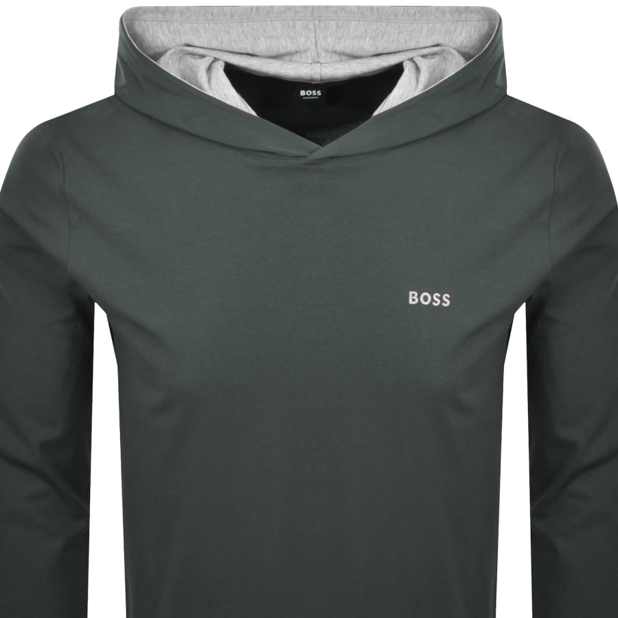 Image number 2 for BOSS Mix And Match Hooded T Shirt Green