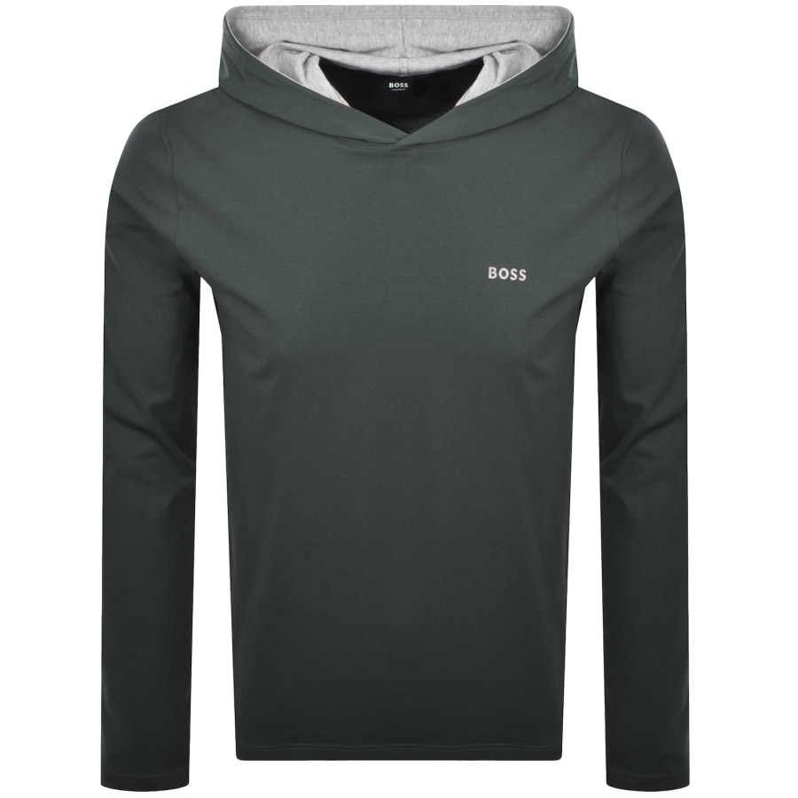 Image number 1 for BOSS Mix And Match Hooded T Shirt Green