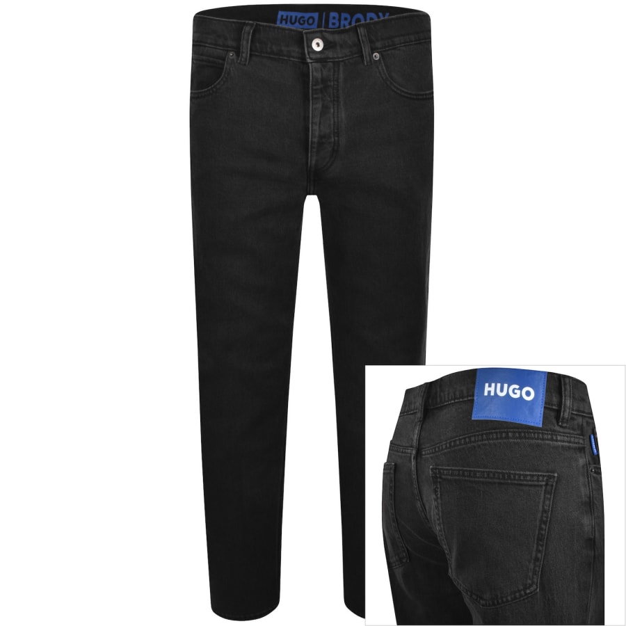 Image number 1 for HUGO Black Brody Tapered Jeans Black