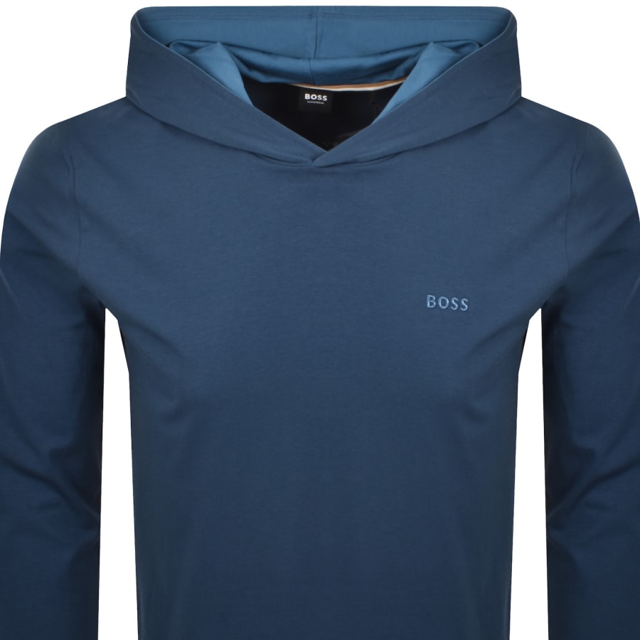 Image number 2 for BOSS Mix And Match Hooded T Shirt Blue