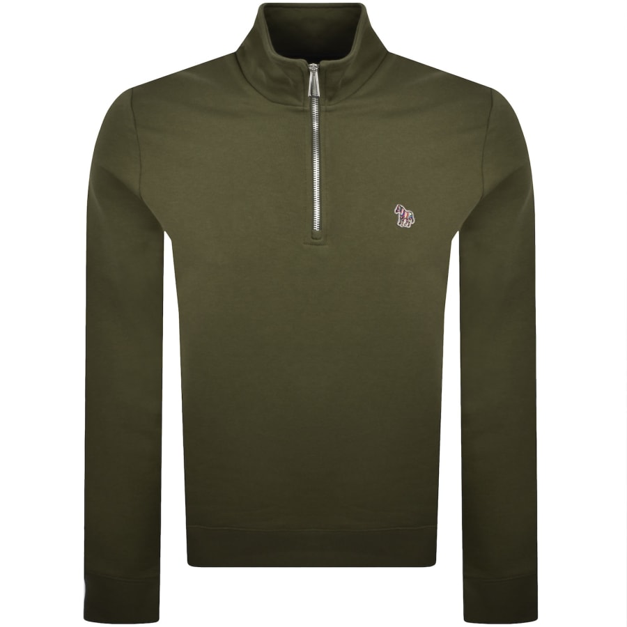 Image number 1 for Paul Smith Half Zip Zebra Sweatshirt Green
