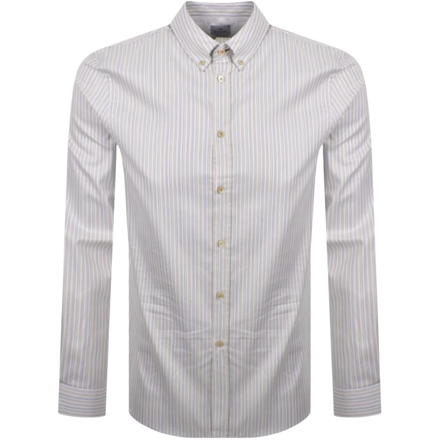 Image number 1 for Paul Smith Long Sleeve Stripe Shirt White