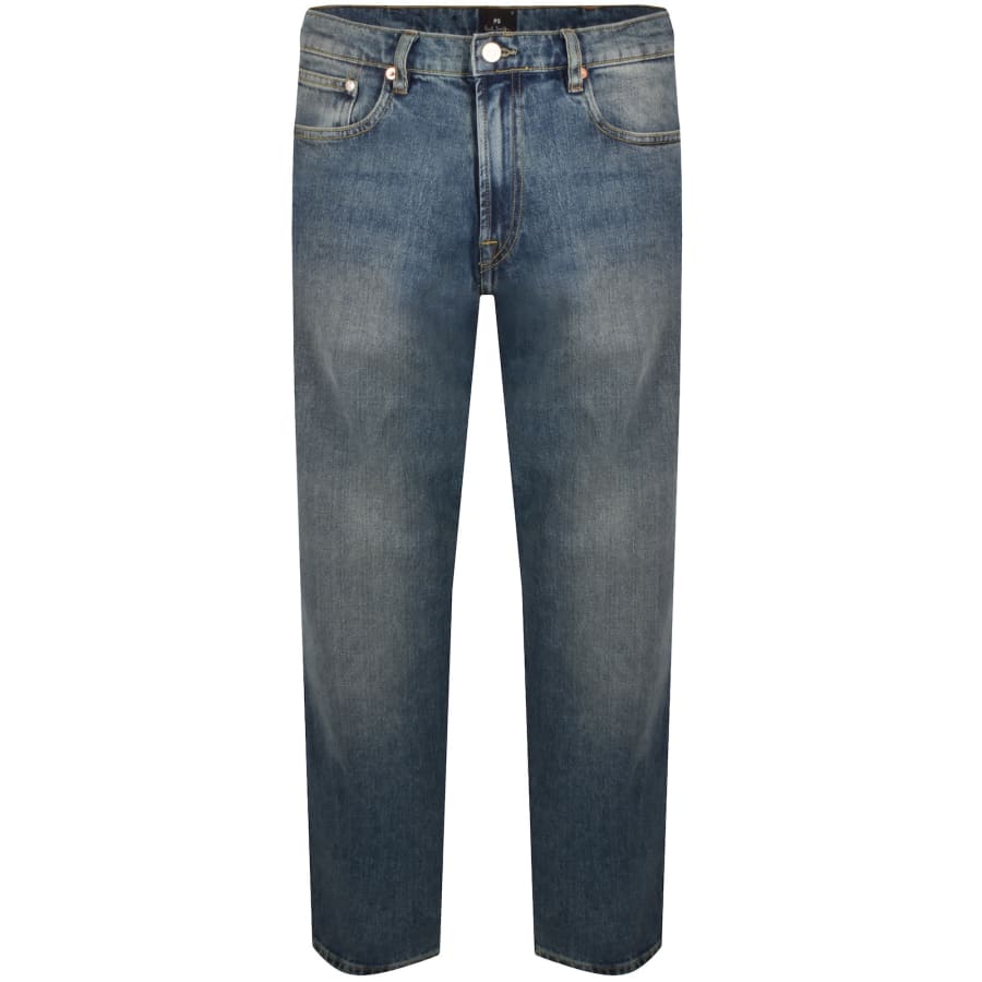Image number 2 for Paul Smith Relaxed Tapered Jeans Mid Blue