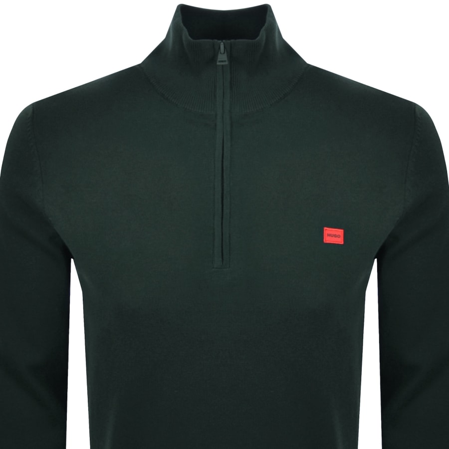 Image number 2 for HUGO San Quintus Knit Jumper Green
