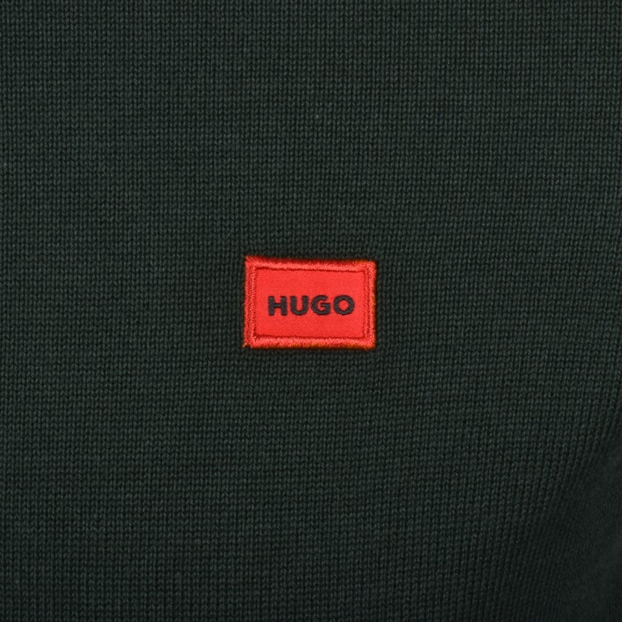 Image number 3 for HUGO San Quintus Knit Jumper Green