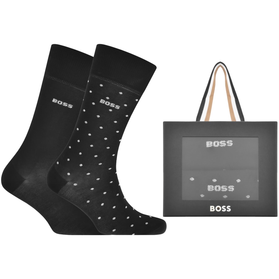 Image number 1 for BOSS 2 Pack Gift Set Socks Black