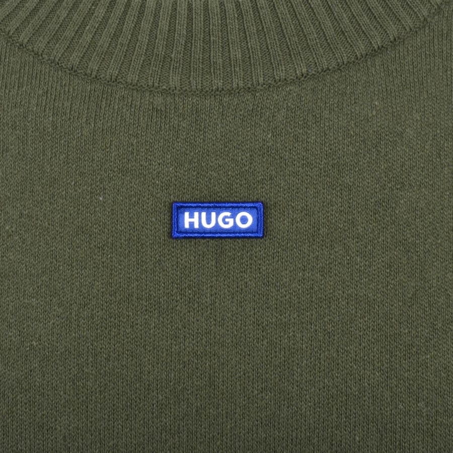 Image number 3 for HUGO Blue San Casey Knit Jumper Green