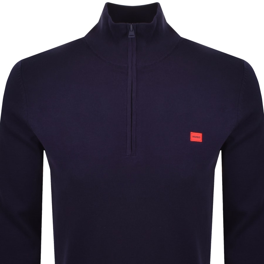 Image number 2 for HUGO San Quintus C Knit Jumper Navy