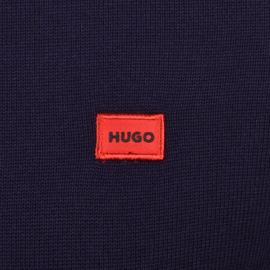 Image number 3 for HUGO San Quintus C Knit Jumper Navy