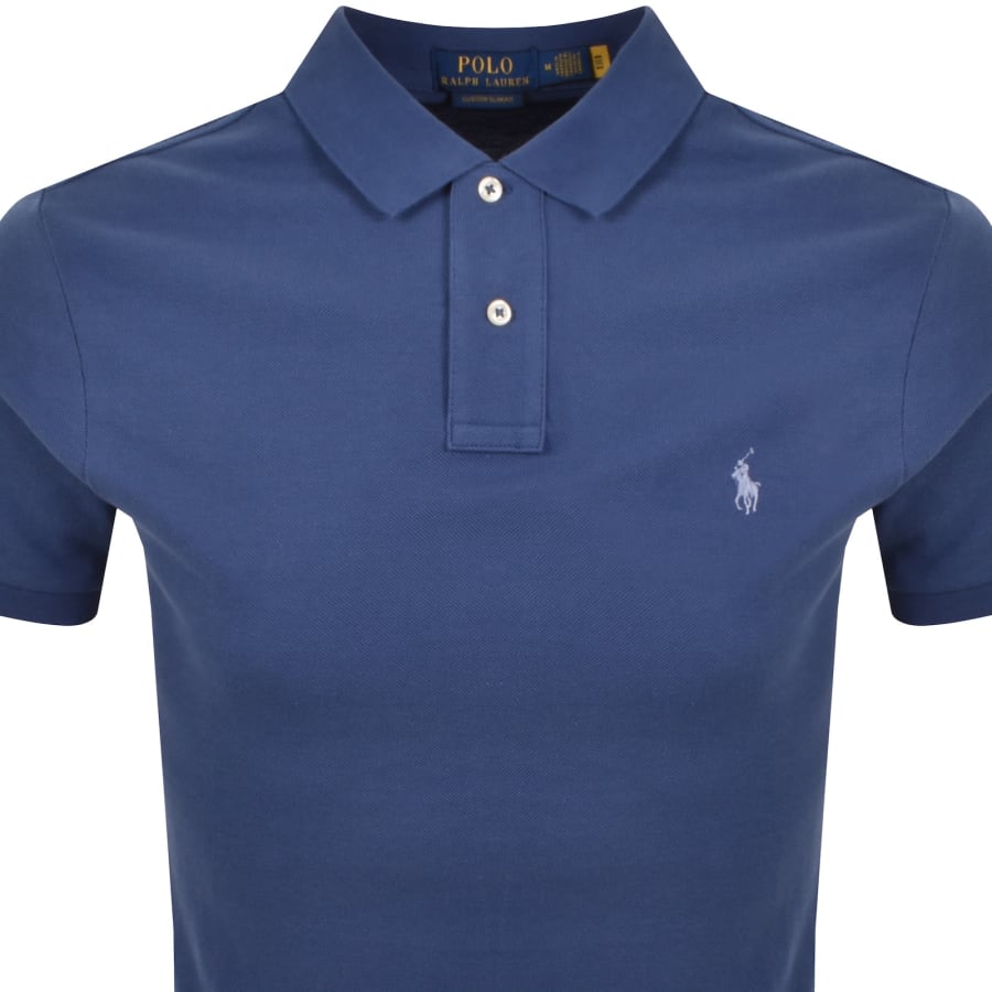 Image number 2 for Ralph Lauren Custom Slim Polo T Shirt Blue