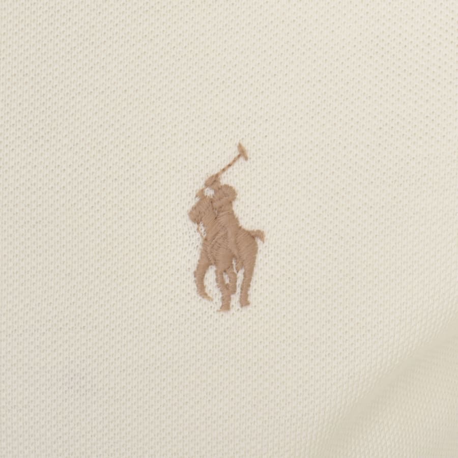 Image number 3 for Ralph Lauren Custom Slim Polo T Shirt Cream