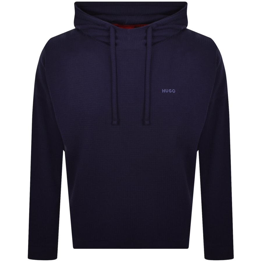 Image number 1 for HUGO Austin Waffle Hoodie Navy