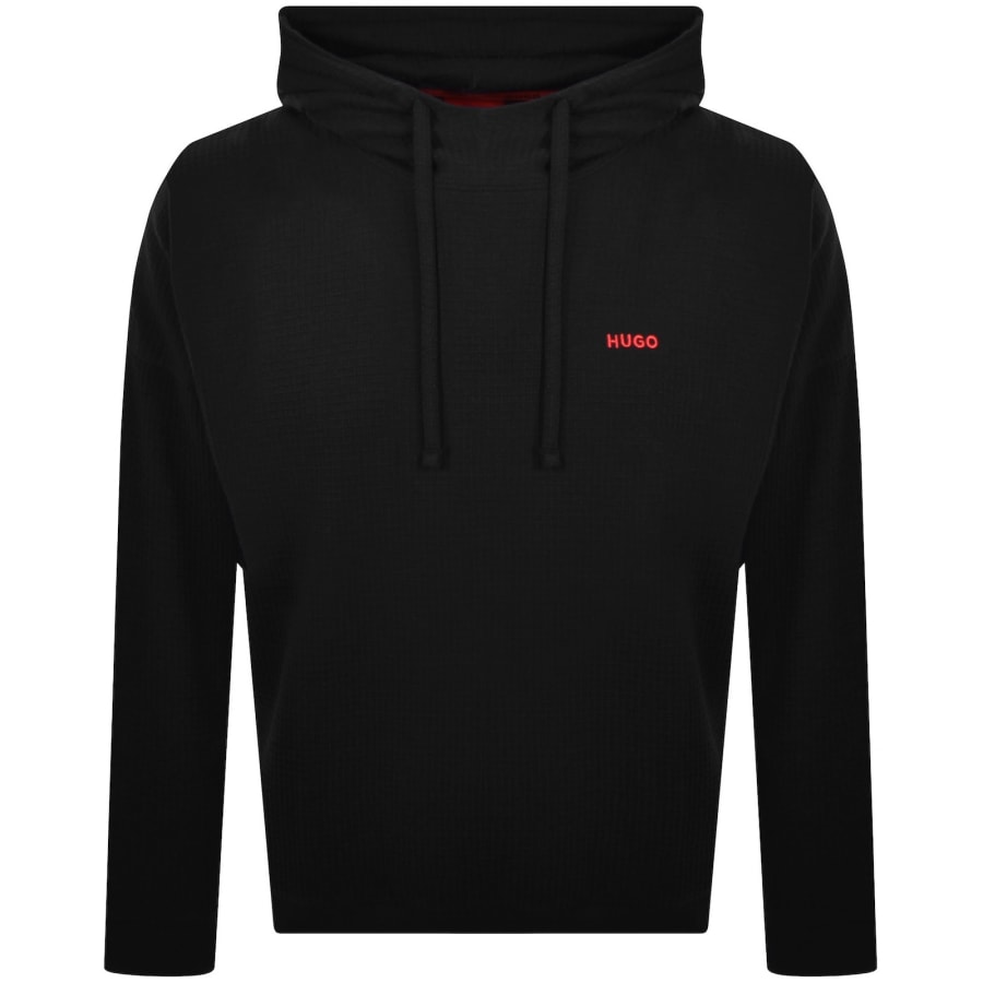 Image number 1 for HUGO Austin Waffle Hoodie Black