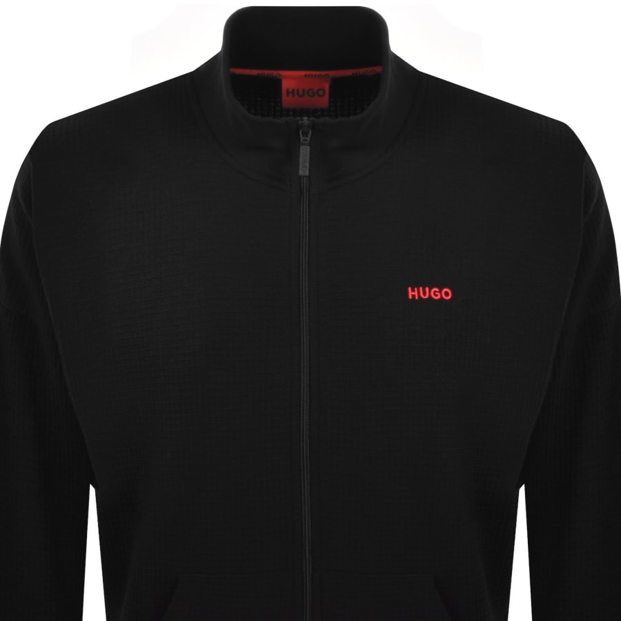 Image number 2 for HUGO Austin Waffle Sweatshirt Black