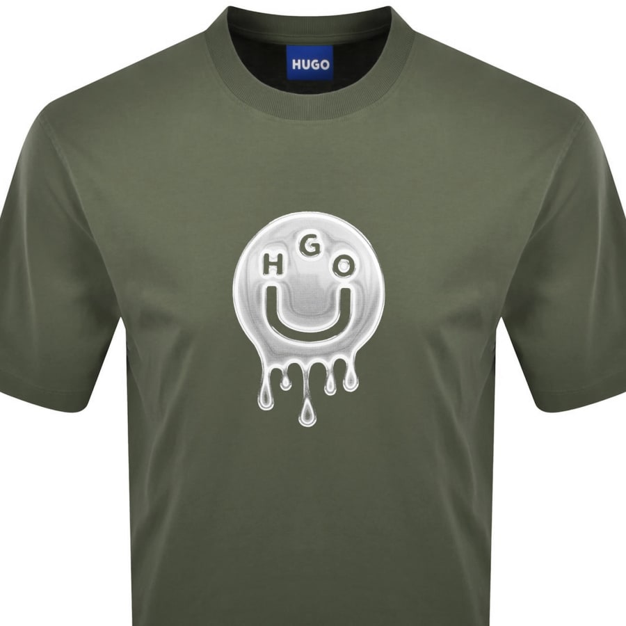 Image number 2 for HUGO Blue Nedirix T Shirt Green