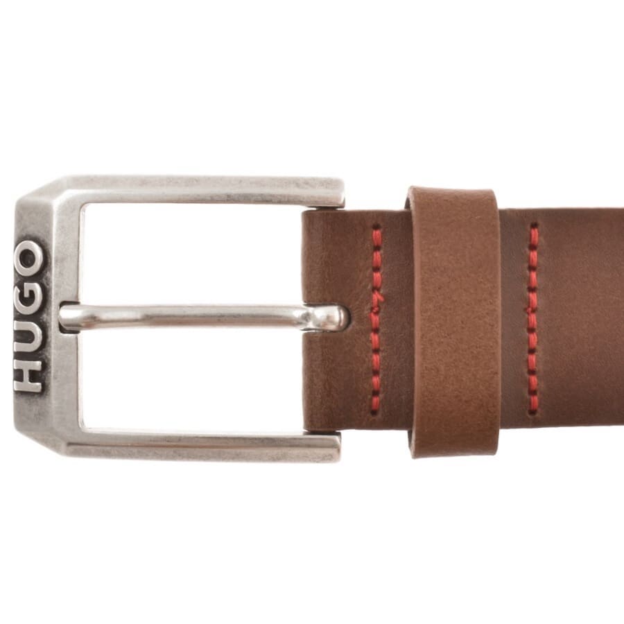Image number 3 for HUGO Gelio Leather Belt Brown