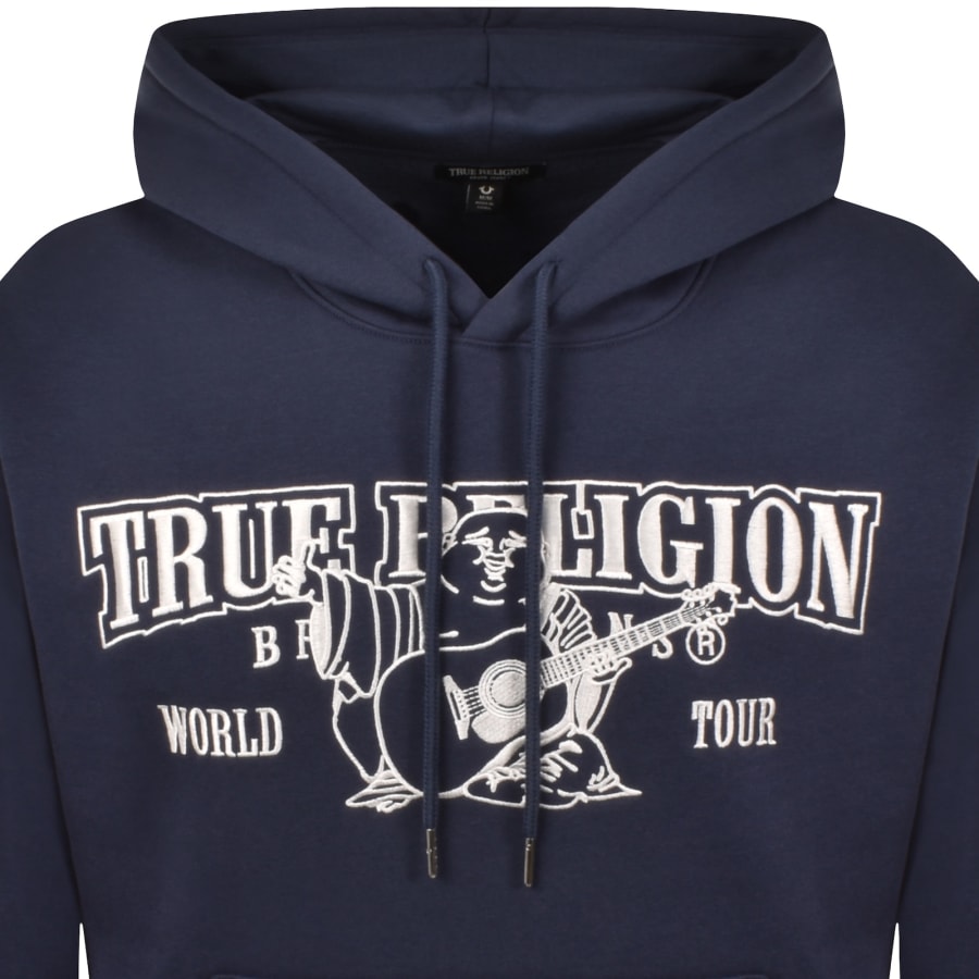 Image number 2 for True Religion Logo Hoodie Blue