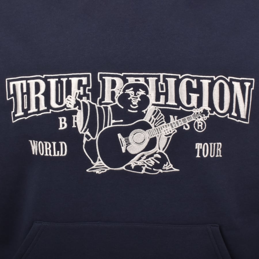 Image number 3 for True Religion Logo Hoodie Blue