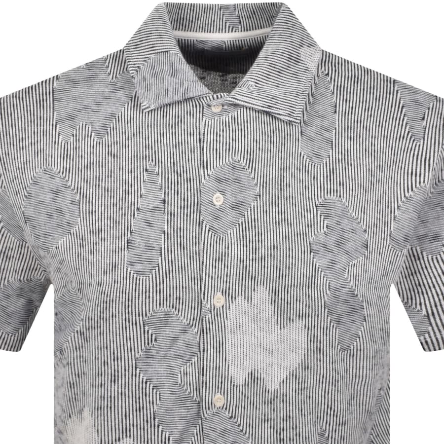 Image number 2 for Farah Stoker Jacquard Shirt Navy