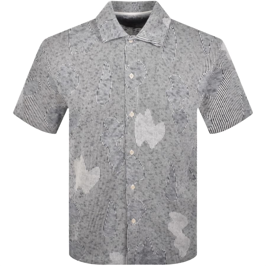 Image number 1 for Farah Stoker Jacquard Shirt Navy