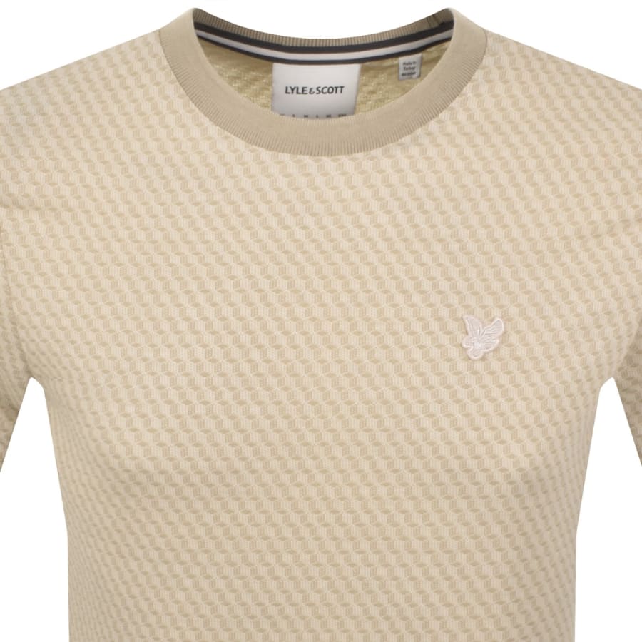 Image number 2 for Lyle And Scott Jacquard T Shirt Beige