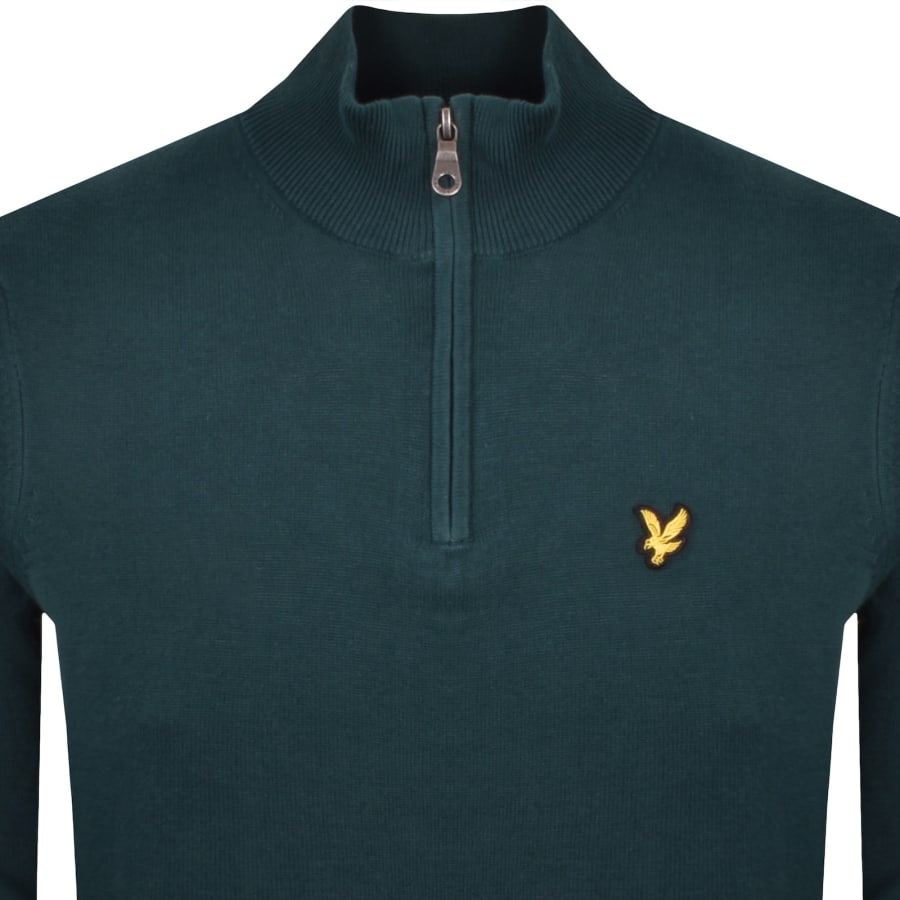 Image number 2 for Lyle And Scott Quarter Zip Jumper Green