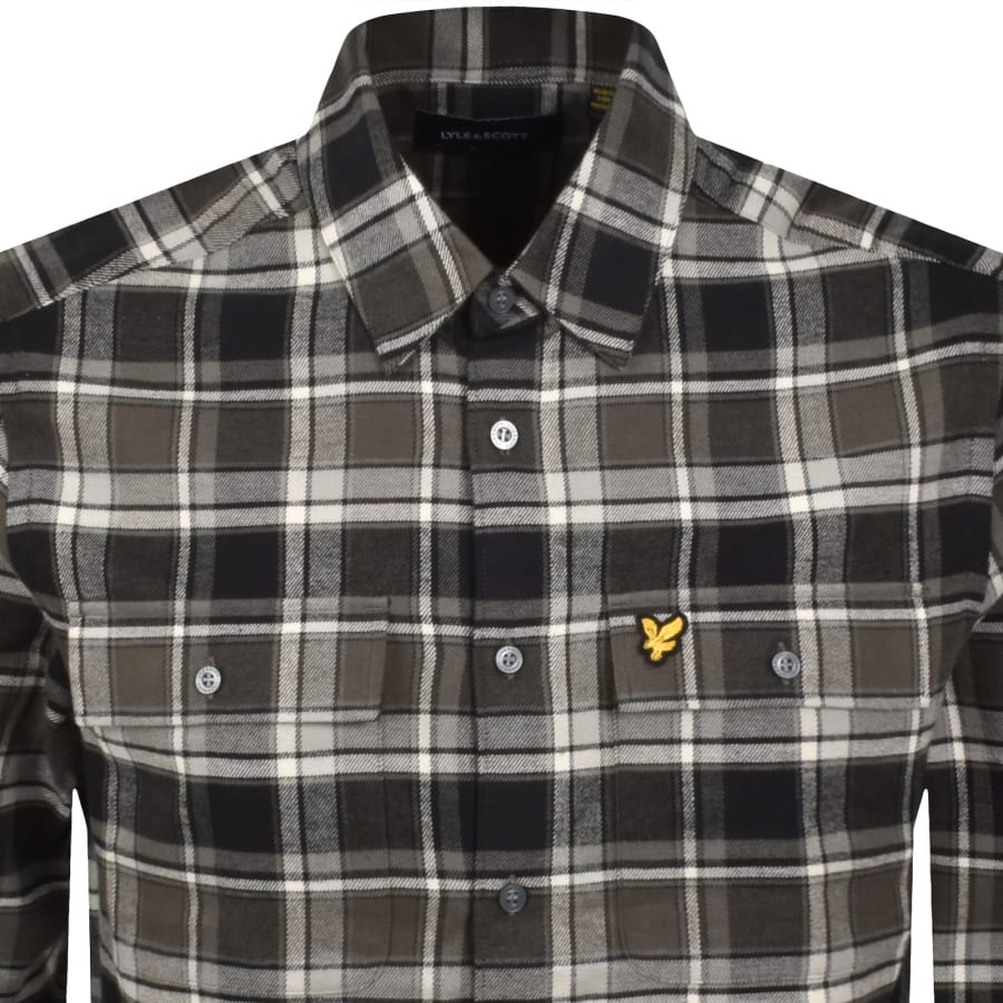 Image number 2 for Lyle And Scott Brushed Check Shirt Black