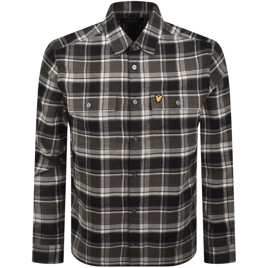 Image number 1 for Lyle And Scott Brushed Check Shirt Black