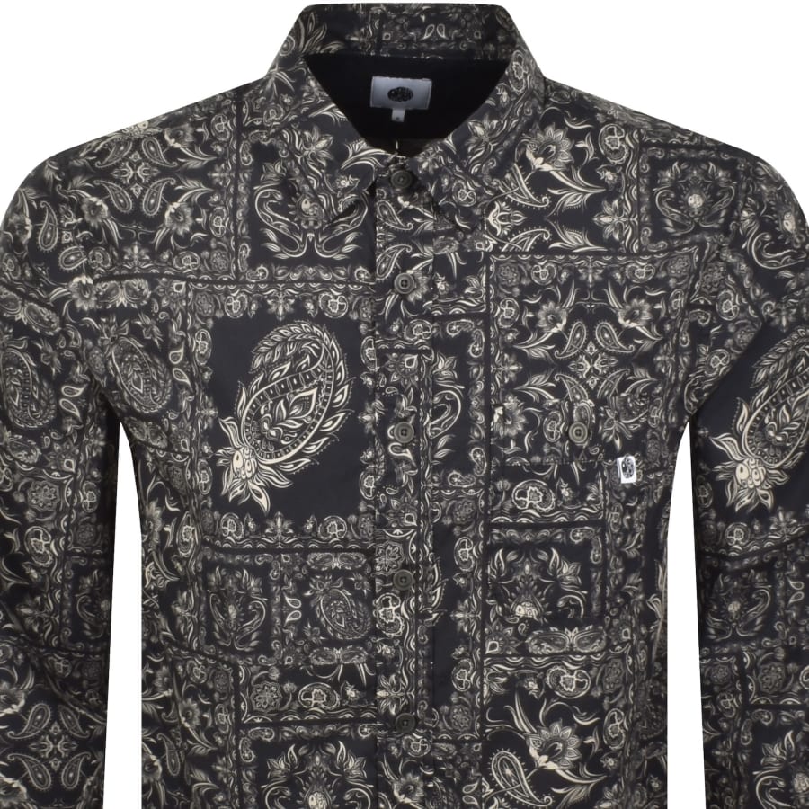 Image number 2 for Pretty Green Patchwork Cuban Shirt Black