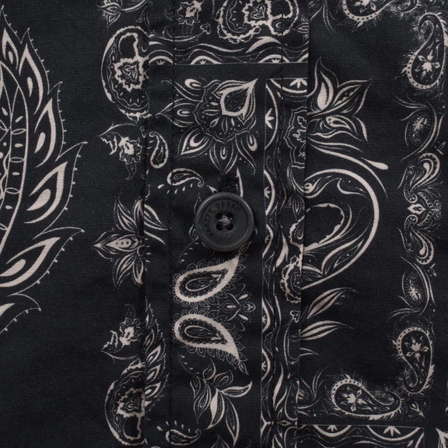Image number 4 for Pretty Green Patchwork Cuban Shirt Black