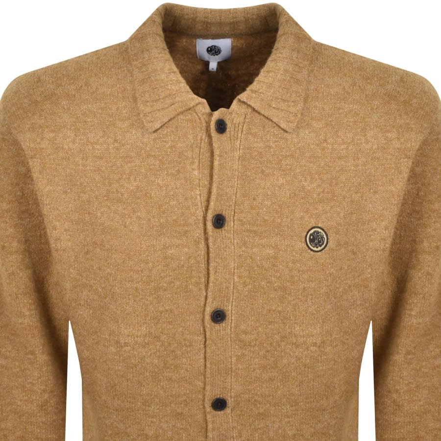 Image number 2 for Pretty Green Whittaker Knit Shirt Tan