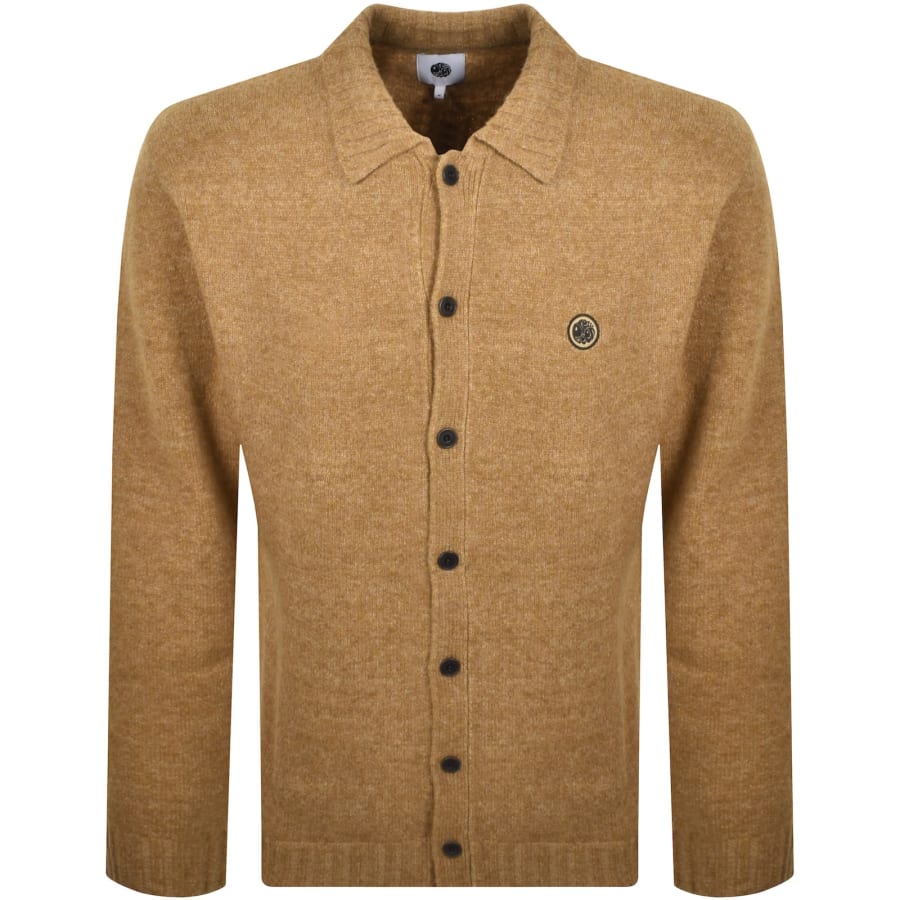 Image number 1 for Pretty Green Whittaker Knit Shirt Tan