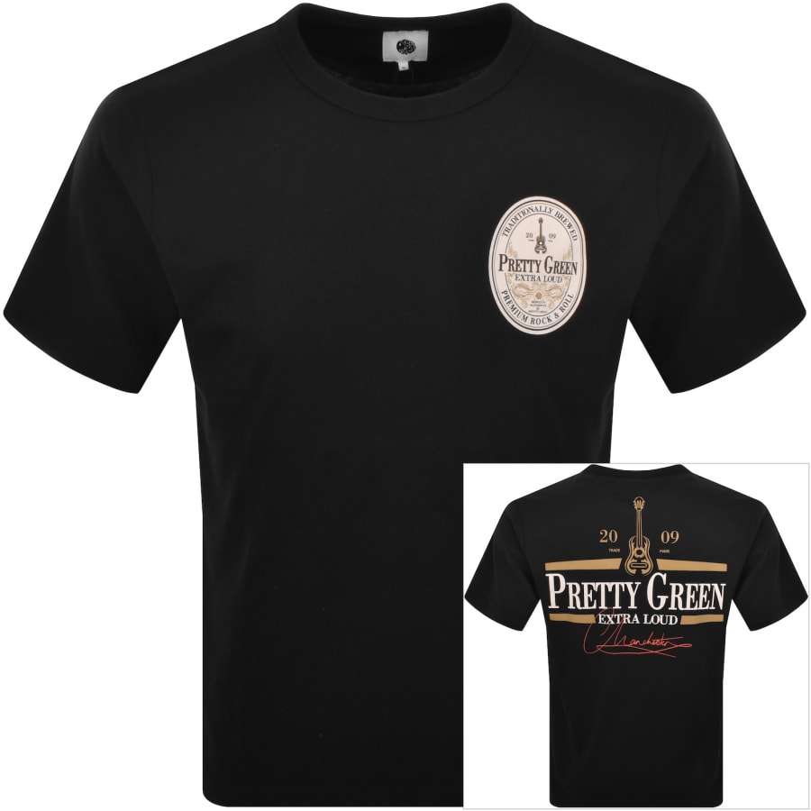 Image number 1 for Pretty Green Black Stuff T Shirt Black