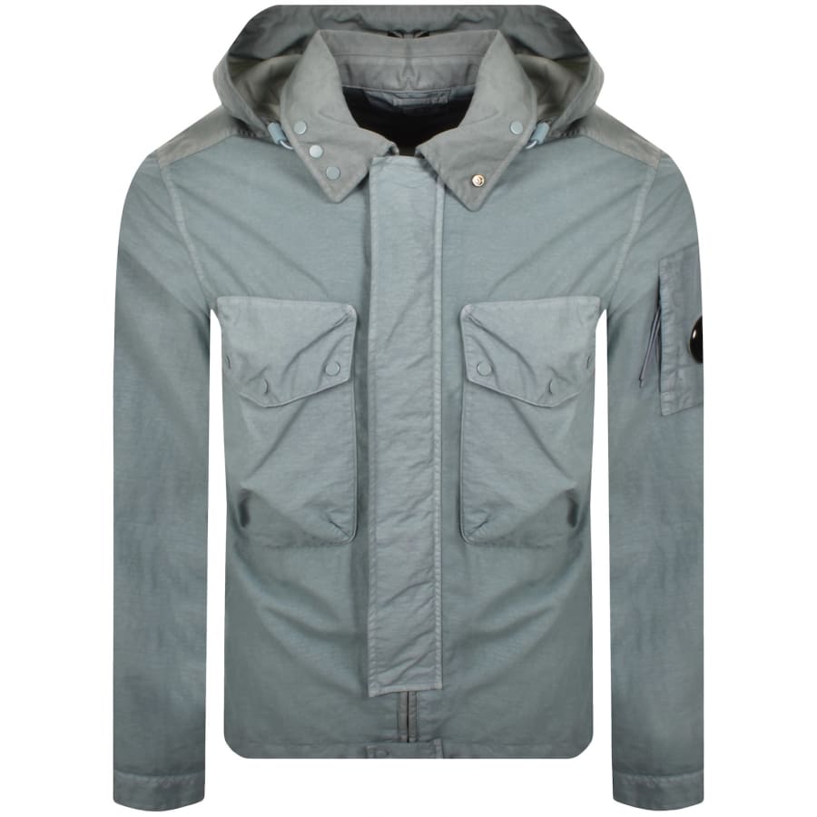 Image number 2 for CP Company Goggle Overshirt Silver Blue